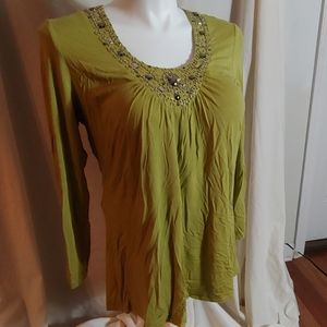 jeweled collar blouse